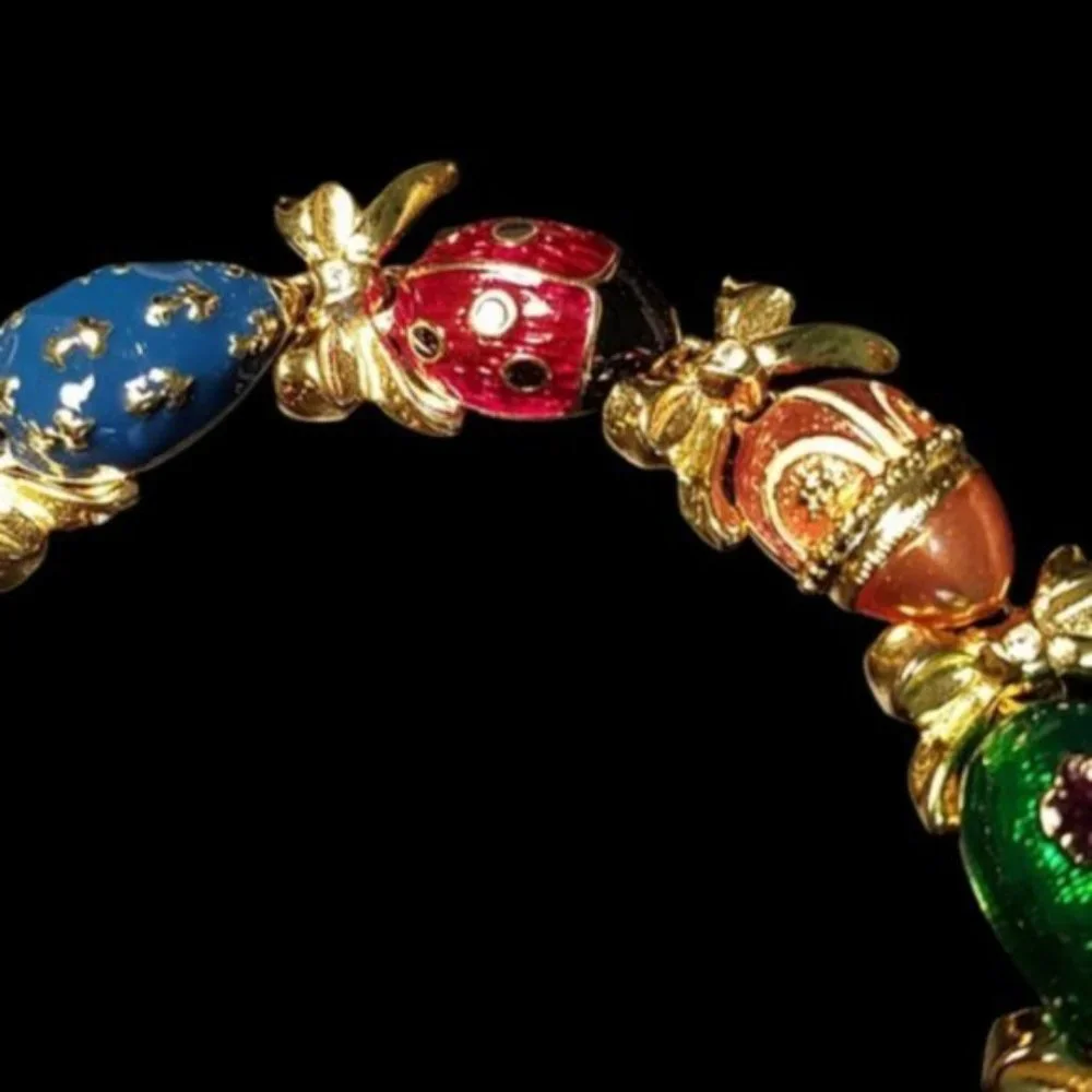 Vintage Joan Rivers Enamel Russian Egg Bracelet